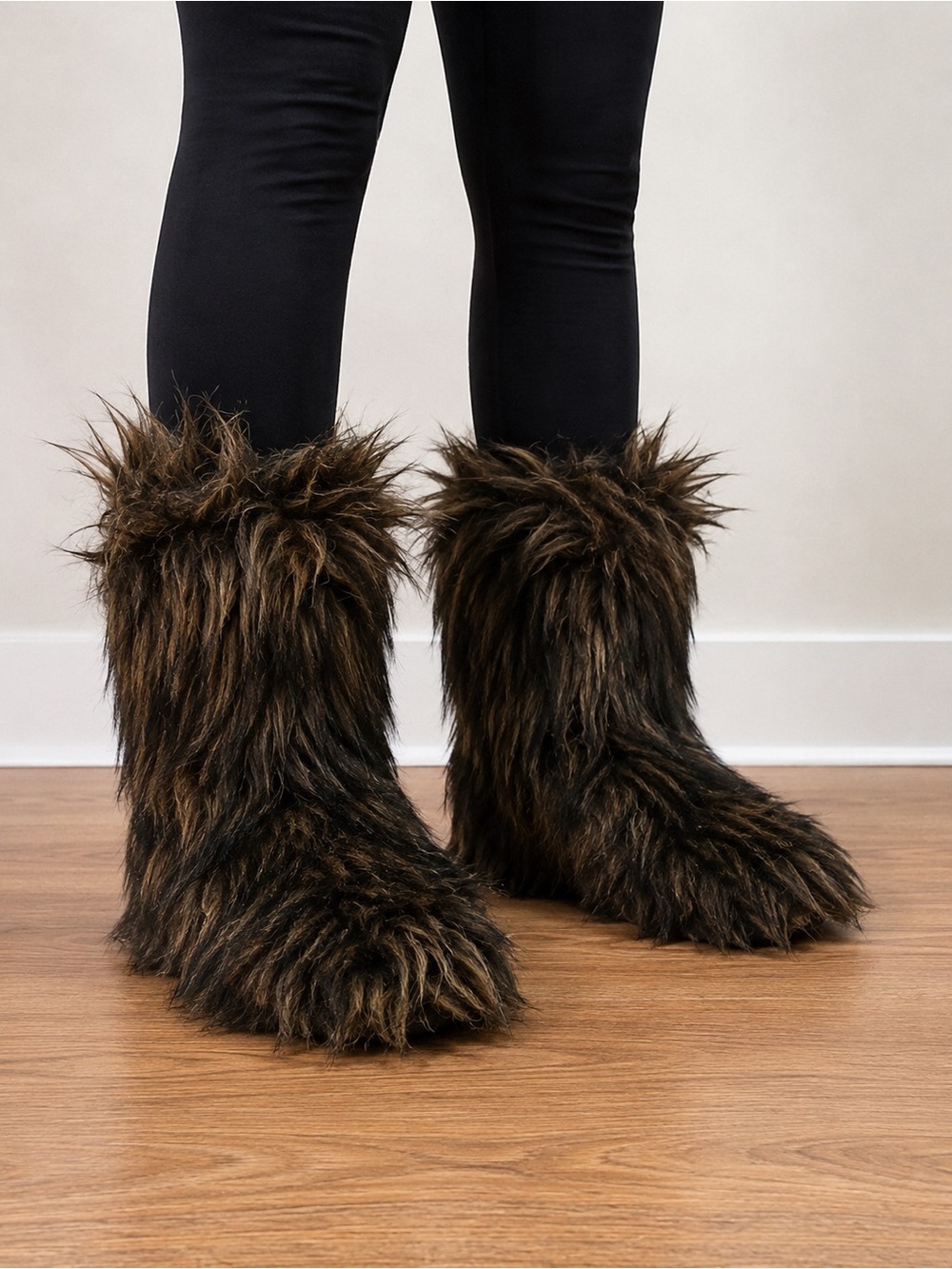 BearPaw Women’s Faux Fur Tall Boot Slippers - Brown